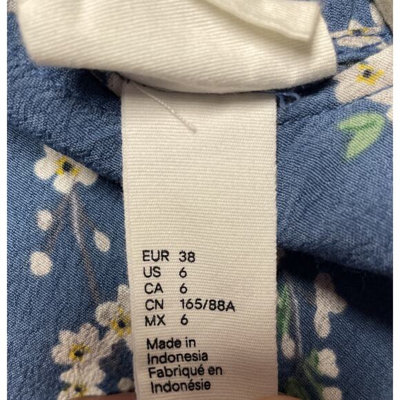 H&M X GP & J Baker Womens Blue & White Blossom Print Tunic Dress Size 6 - Picture 4 of 7